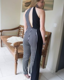 Jumpsuit gestreept zwart-wit speciaal