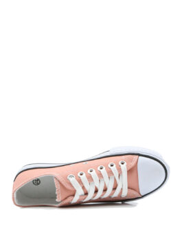 Lage sneakers witte zool roze