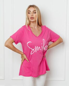 T-shirt SMILE fuchsia