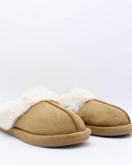 Pantoffel camel fluffy