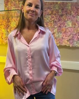 Blouse roze met knopen en lange mouwen