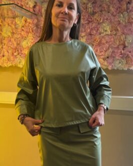 Rok groen lederlook