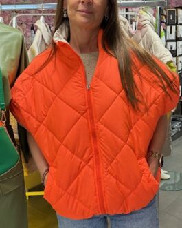 Omkeerbare bodywarmer fluooranje