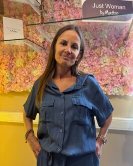 Top jeanskleur donkerblauw