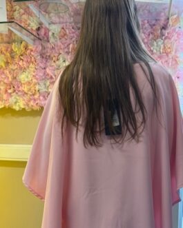 Blouse lichtroze vleermuismouwen