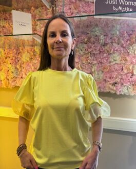 T-shirt geel met pofmouw