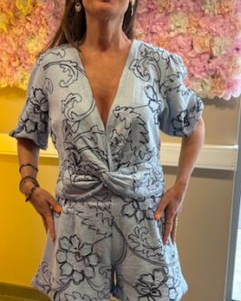 Short lichtblauw met fantasie